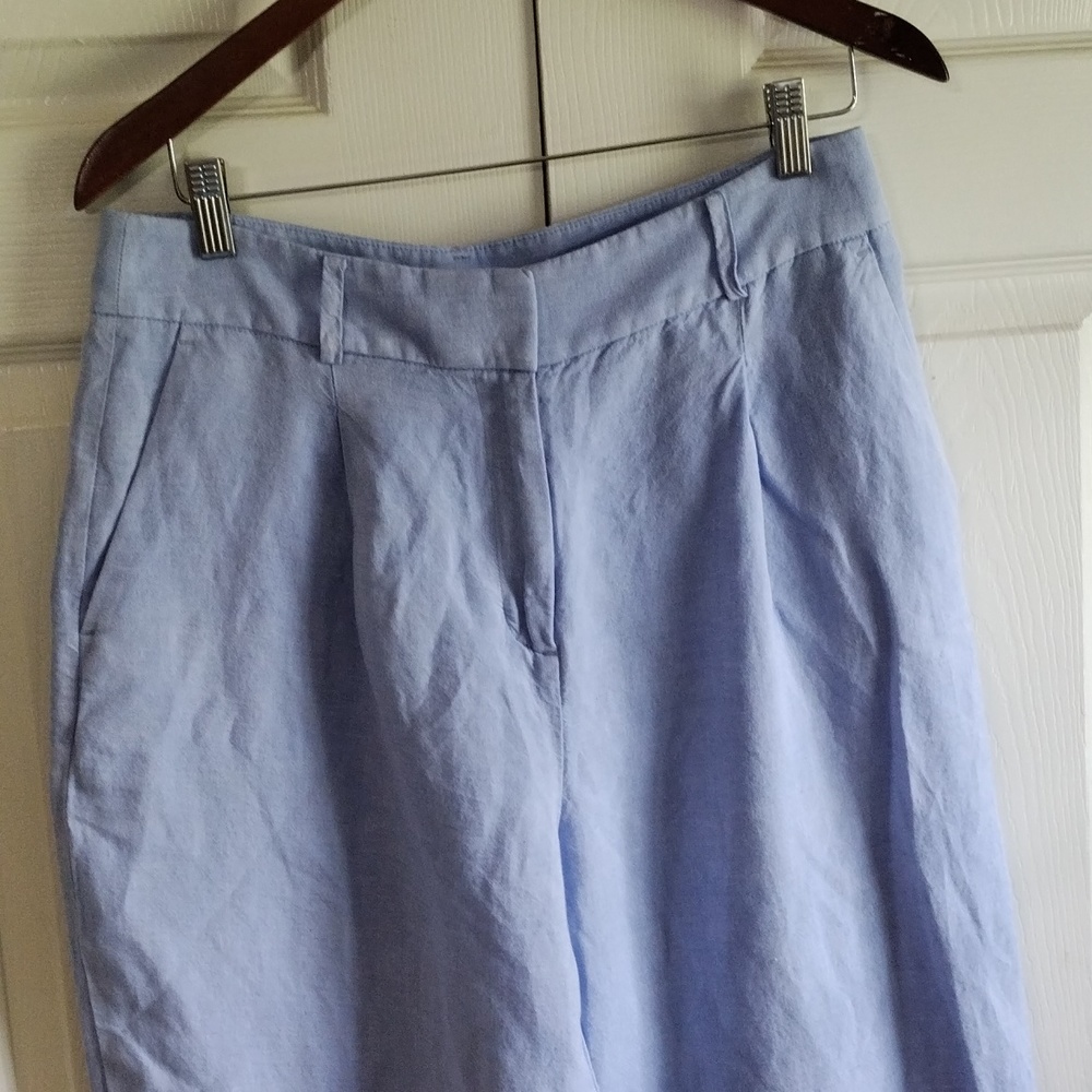 Loft wide leg 100 Linen ZIP front pants size 8 P - Picture 2 of 9